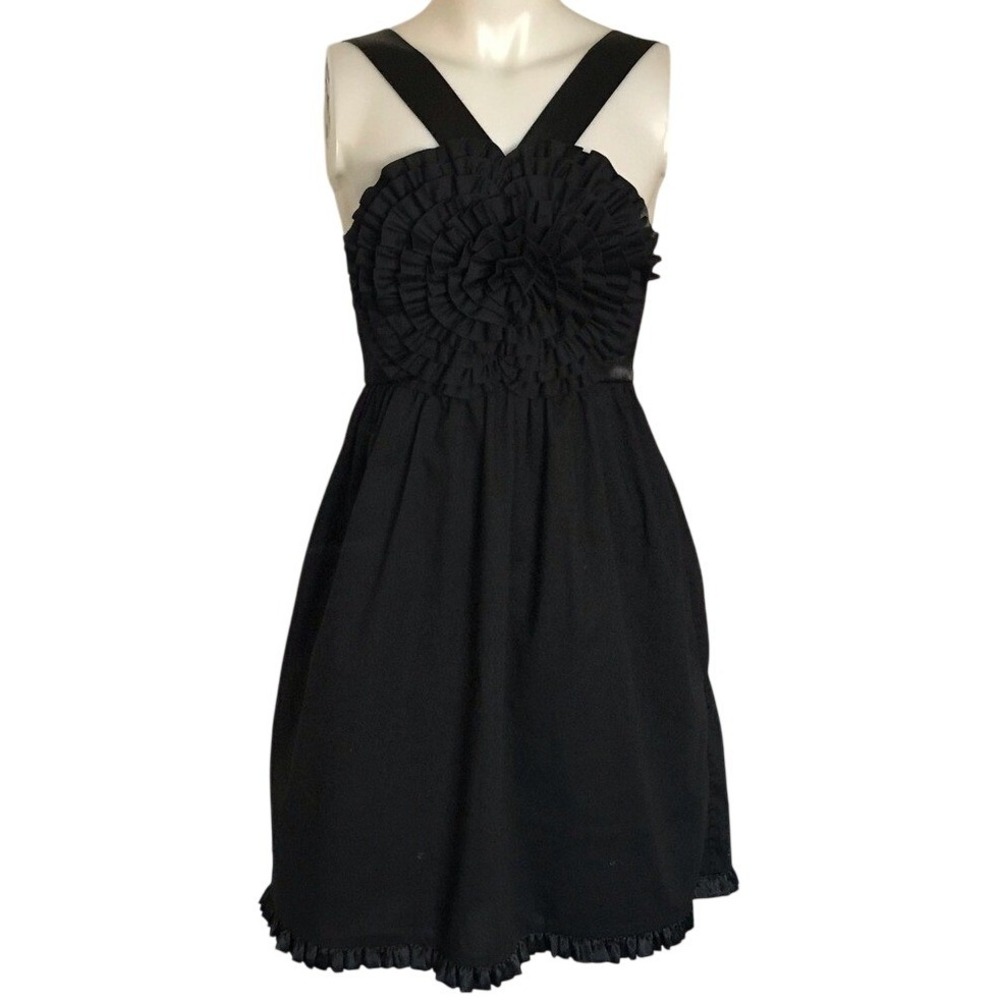 BURLAPP‎ ANTHROPOLOGIE BLACK FLOWER DRESS